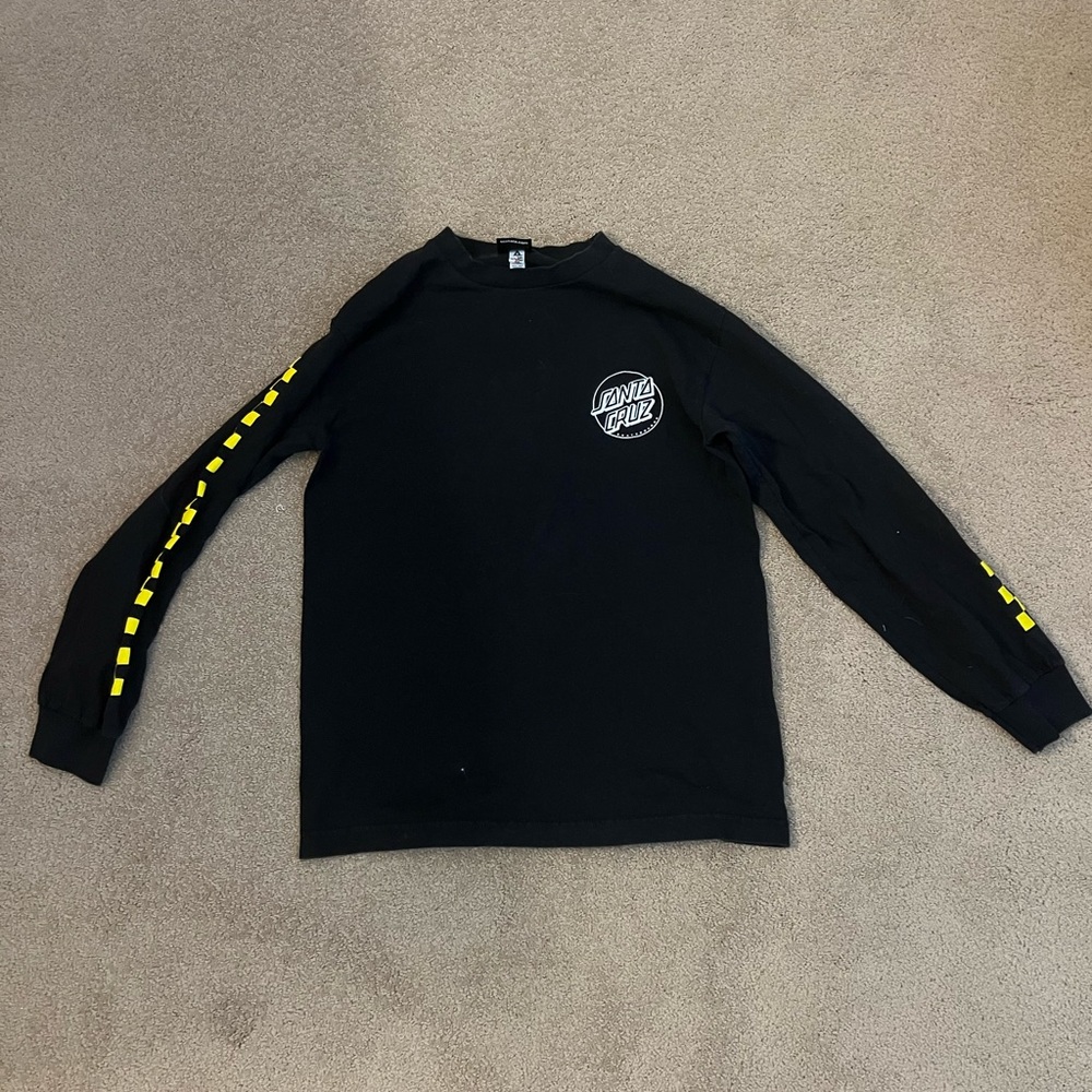 santa cruz yellow checker long sleeve